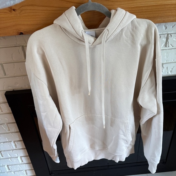 Men’s Cream Hoodie with Front Pocket - Picture 1 of 4